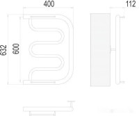 Полотенцесушитель Terminus Фокстрот 1" 600x400 бп (хром)