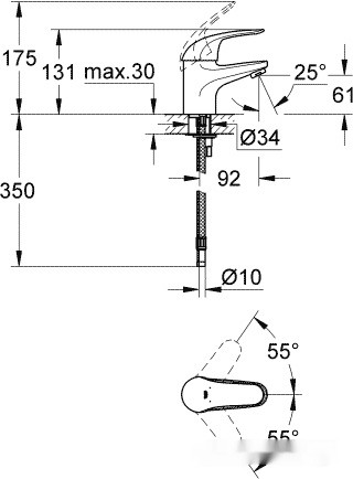 Смеситель Grohe Euroeco 32734000 Смеситель Grohe Euroeco 32734000