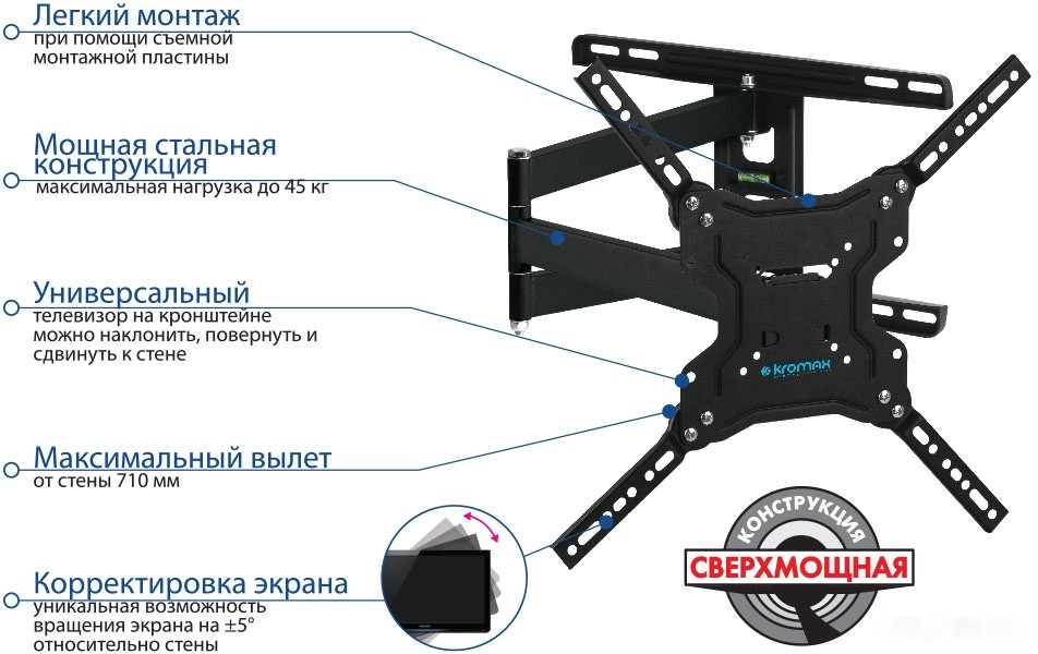 Кронштейн Kromax DIX-19 (черный) Кронштейн Kromax DIX-19 (черный)