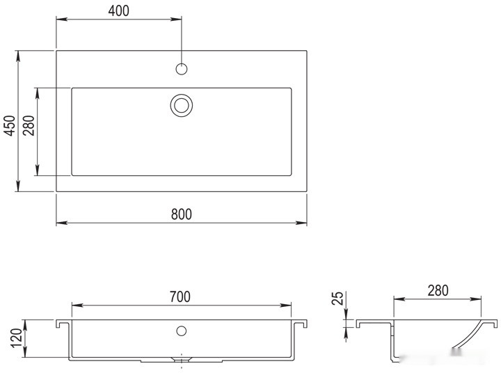 Умывальник AquaSanita BQA 80 700 (белый) Умывальник AquaSanita BQA 80 700 (белый)
