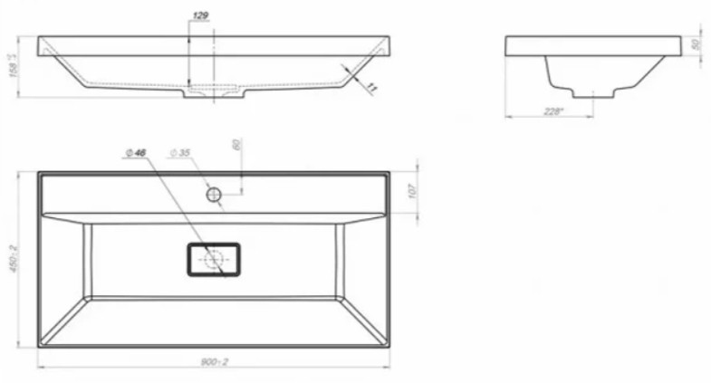 Умывальник Versalia Bazis 90 Умывальник Versalia Bazis 90