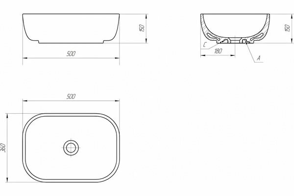 Умывальник Cersanit Moduo 50 Square / 63570 Умывальник Cersanit Moduo 50 Square / 63570