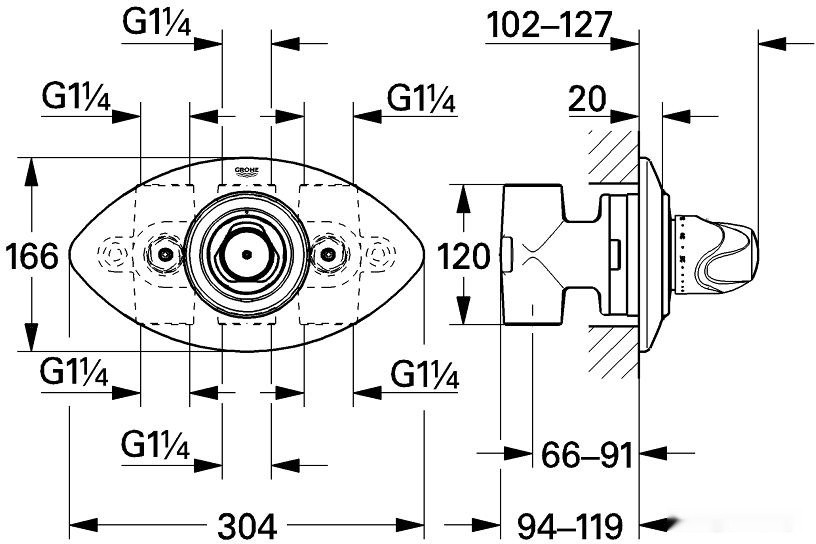 Смеситель Grohe Grohtherm XL 35003000 Смеситель Grohe Grohtherm XL 35003000