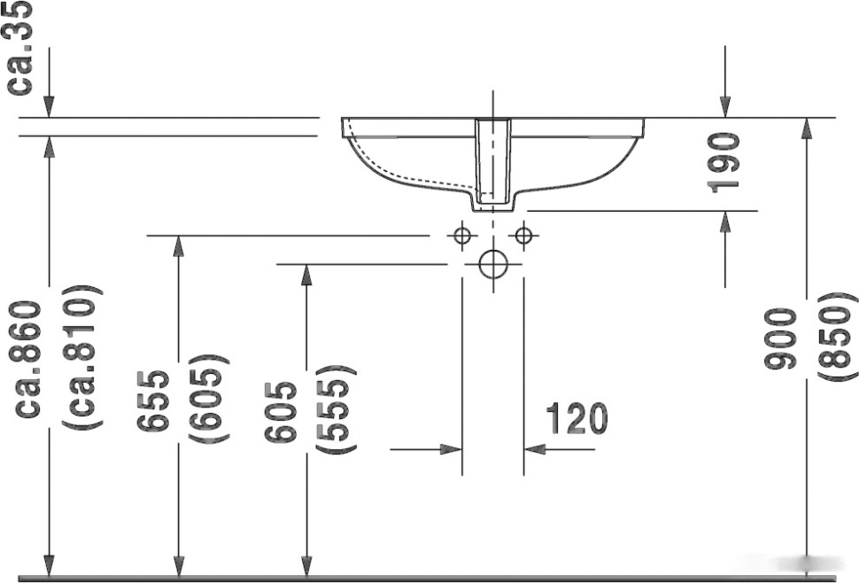 Умывальник Duravit D-Code 58x45.5 [0338560000]