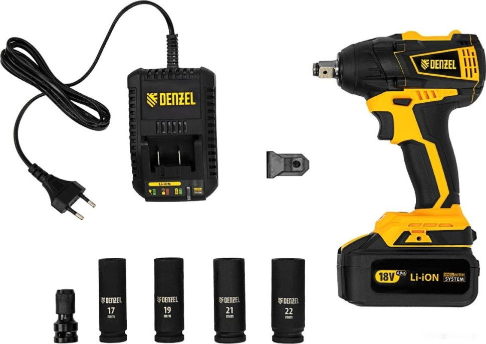 Гайковерт Denzel CIW-IB-300 26501 (с 1-им АКБ, кейс, набор оснастки)