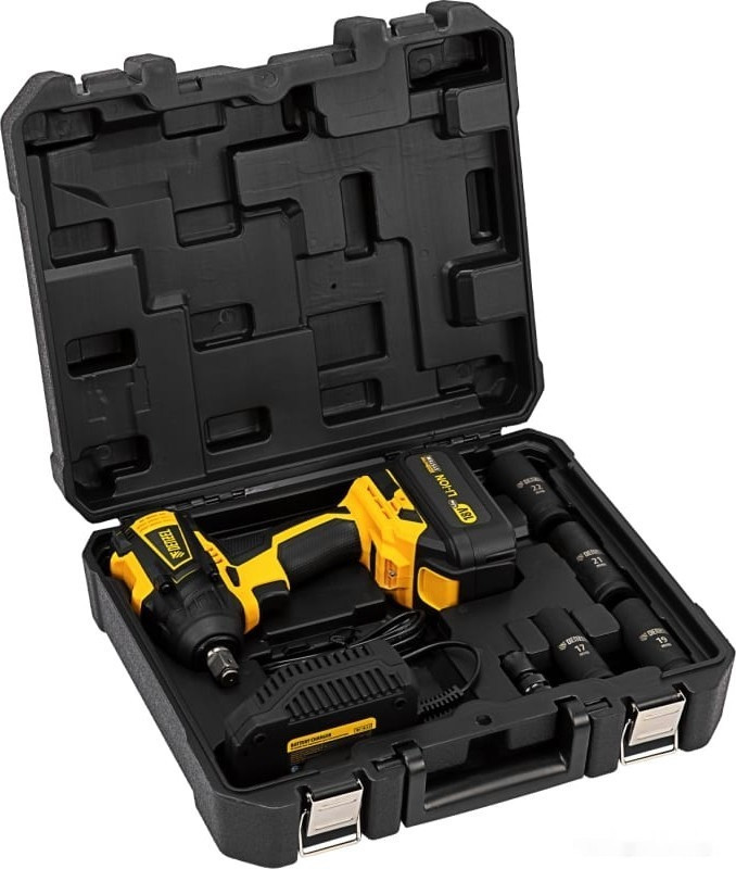 Гайковерт Denzel CIW-IB-300 26501 (с 1-им АКБ, кейс, набор оснастки)