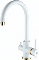 Смеситель Paulmark Essen Es213211-431BR (белый матовый бронза)