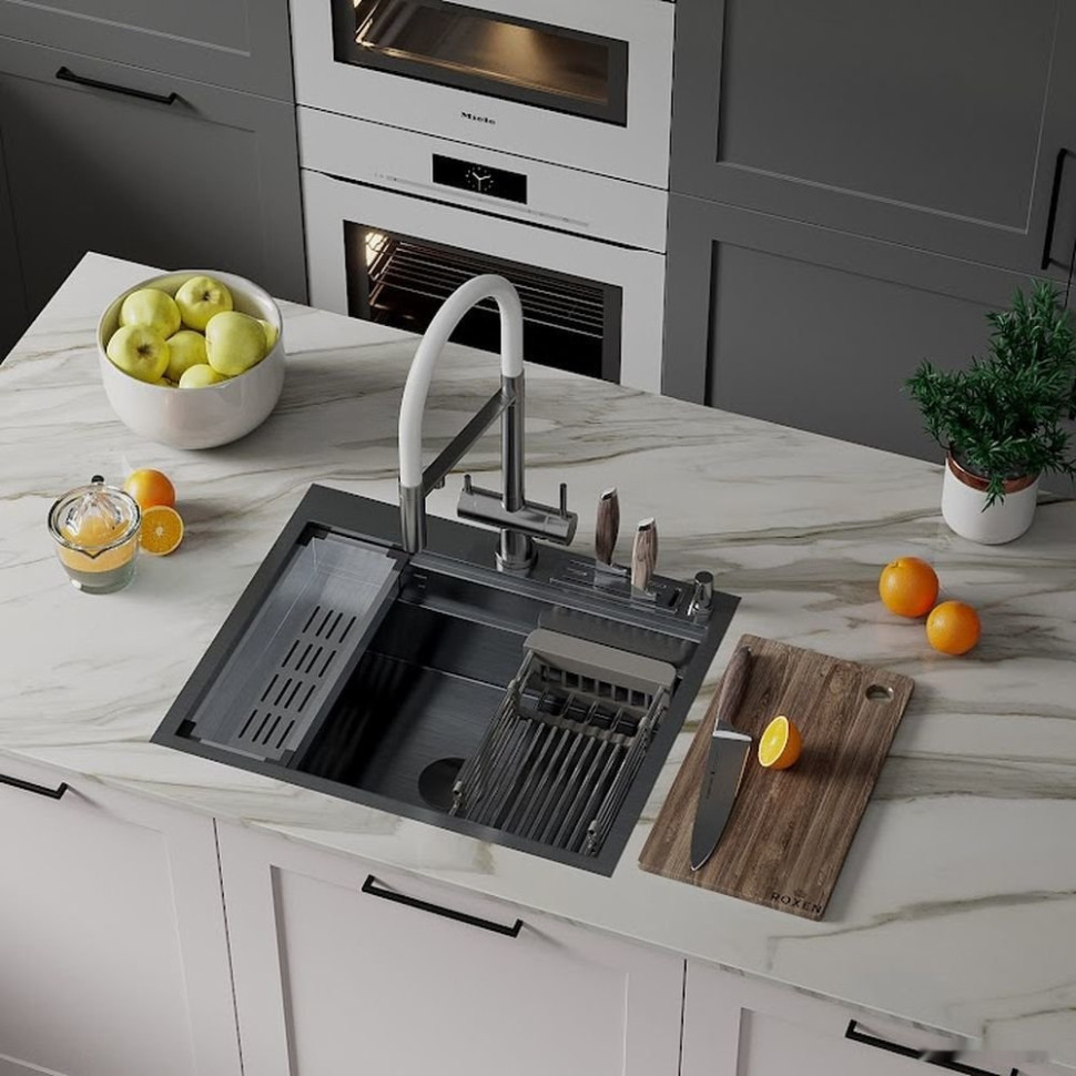 Кухонная мойка Roxen Stage 560250-60B графит
