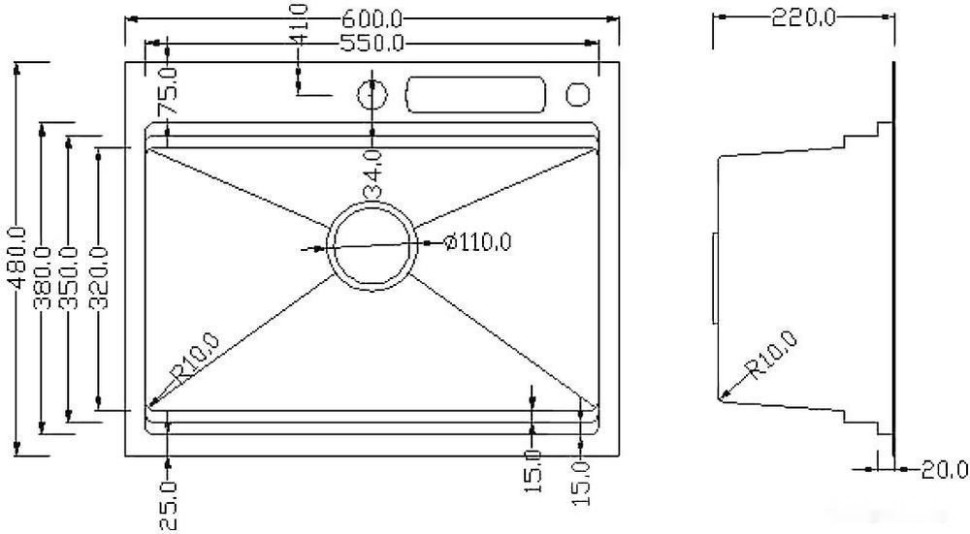Кухонная мойка Roxen Stage 560250-60B графит