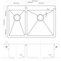 Кухонная мойка Zorg PVD SZR 78-2-51 R BRONZE