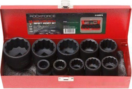 Набор торцевых головок Forsage F-6109MPB (10 предметов)