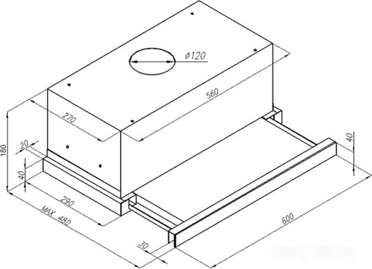 Вытяжка Ciarko SL-S T 60 Glass Black