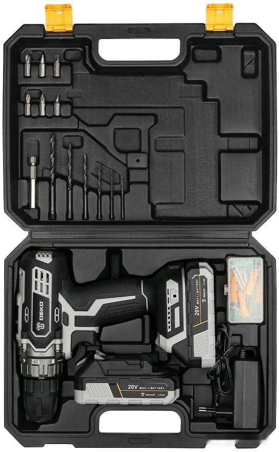 Дрель-шуруповерт Deko DKCD20 Black Edition SET 3 063-4050 (с 2-мя АКБ, кейс) Дрель-шуруповерт Deko DKCD20 Black Edition SET 3 063-4050 (с 2-мя АКБ, кейс)