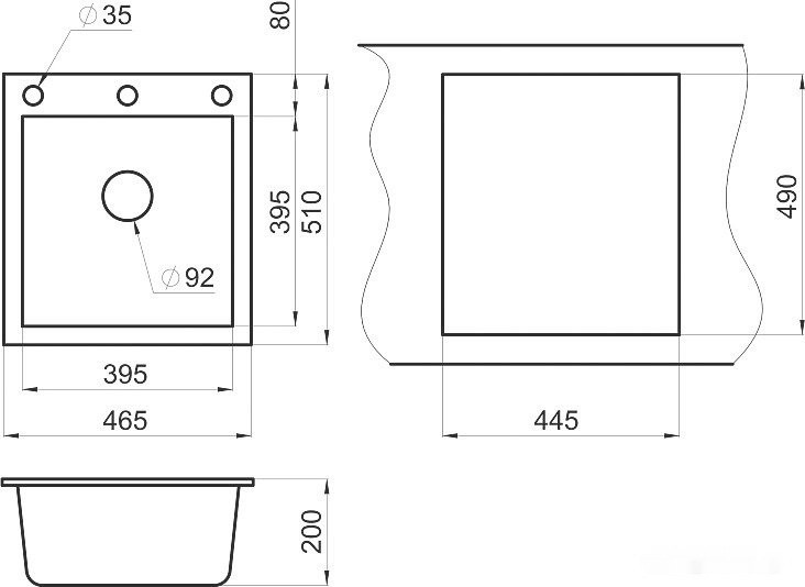 Кухонная мойка Granula GR-4651 (базальт) Кухонная мойка Granula GR-4651 (базальт)