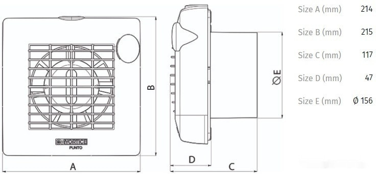 Осевой вентилятор Vortice Punto M 150/6"