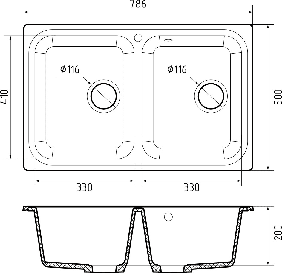 Кухонная мойка GranFest GF-S780K (серый) Кухонная мойка GranFest GF-S780K (серый)