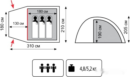 Палатка Totem Apache 3 v2 Палатка Totem Apache 3 v2