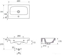 Умывальник Cersanit Moduo 60 Slim UM-MOD60SL/1