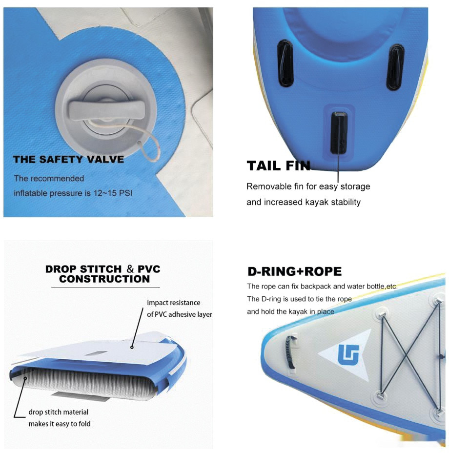 Надувная лодка GUETIO GT305KAY Inflatable Single Seat Fishing Kayak Надувная лодка GUETIO GT305KAY Inflatable Single Seat Fishing Kayak