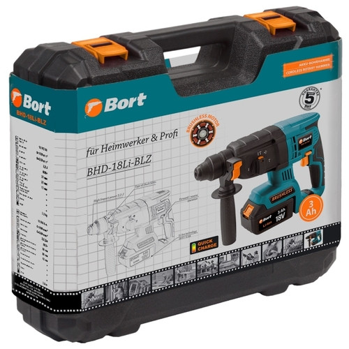 Перфоратор BORT BHD-18LI-BLZ Li-Ion 18 В (2.2 Дж)