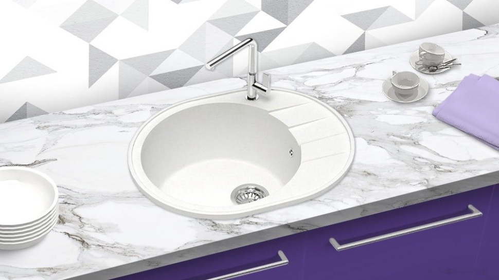 Кухонная мойка Berge BR-6201 (белый матовый) Кухонная мойка Berge BR-6201 (белый матовый)