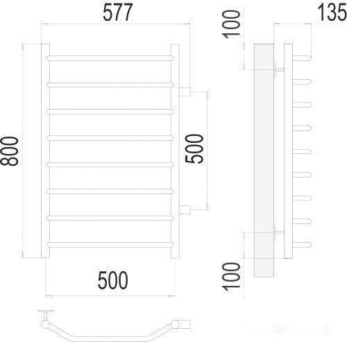 Полотенцесушитель Terminus Виктория П8 500x800 бп (хром) Полотенцесушитель Terminus Виктория П8 500x800 бп (хром)
