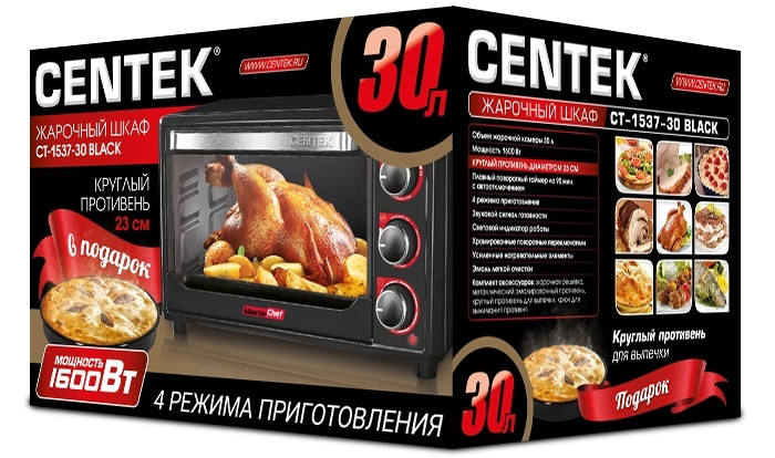 Мини-печь CENTEK CT-1537-30 (Black) Мини-печь CENTEK CT-1537-30 (Black)
