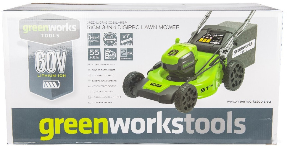 Газонокосилка Greenworks GD60LM51SP (без АКБ)