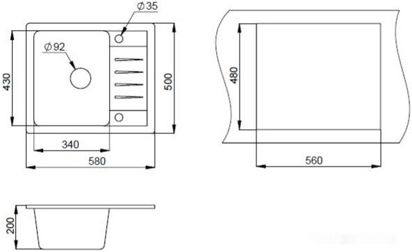 Кухонная мойка Granula 5803 (белый) Кухонная мойка Granula 5803 (белый)
