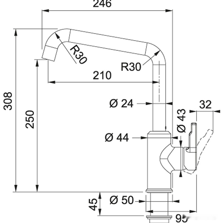Смеситель Franke Urban (серый)