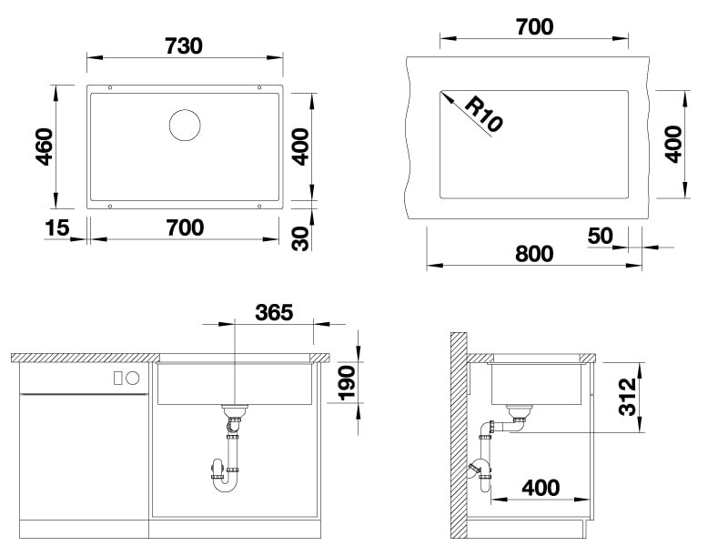Кухонная мойка Blanco Subline 700-U (Black)