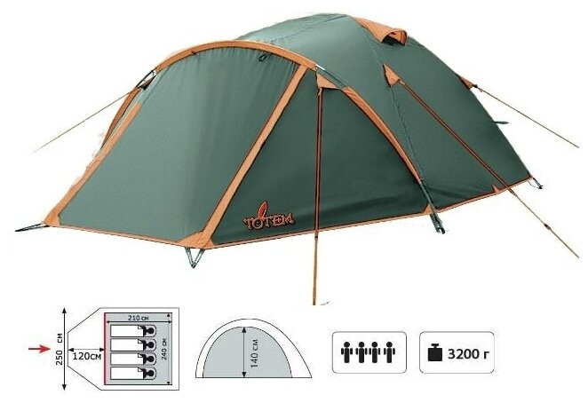 Палатка Totem Chinook 4 V2 Палатка Totem Chinook 4 V2