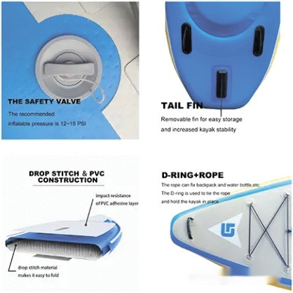 Надувная лодка GUETIO GT380KAY Inflatable Double Seat Adventuring Kayak Надувная лодка GUETIO GT380KAY Inflatable Double Seat Adventuring Kayak