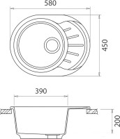 Кухонная мойка Gerhans A03 (White)