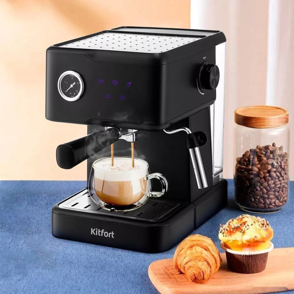 Рожковая бойлерная кофеварка Kitfort KT-7124