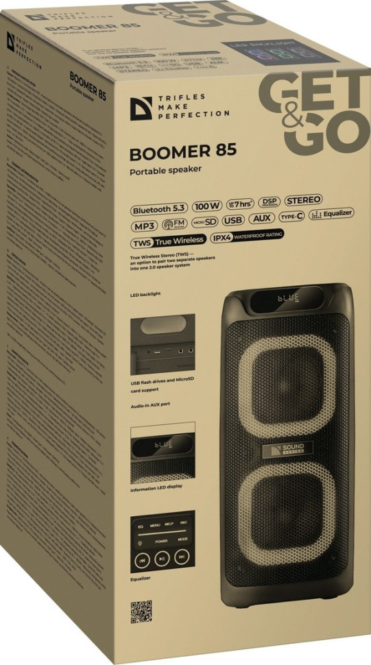 Портативная акустика Defender Boomer 85