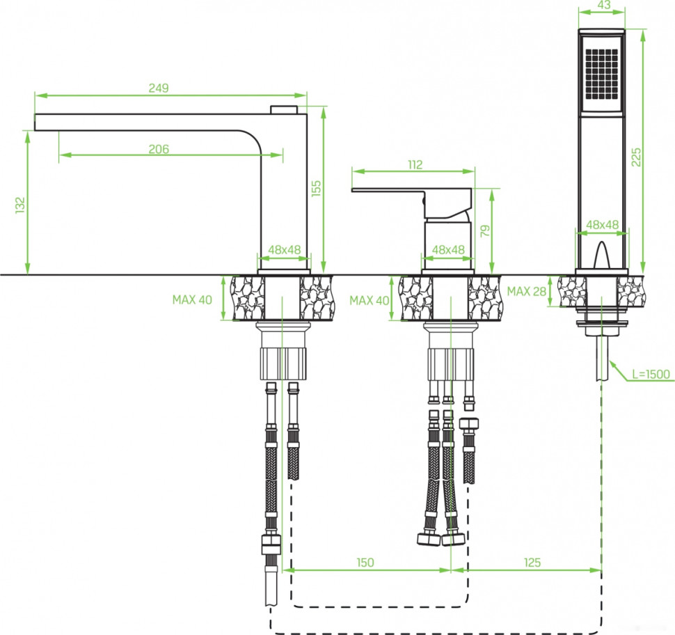 Смеситель Laveo Kvadrato BLQ 713D