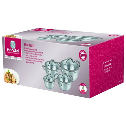 Набор кастрюль Rondell Balance RDS-756 8 пр.