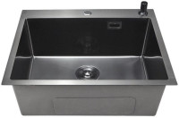 Кухонная мойка Stellar Decor S7050NB-D (нано черный)