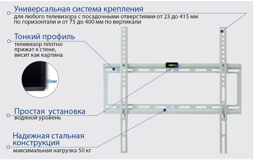 Кронштейн Kromax IDEAL-3W (белый)
