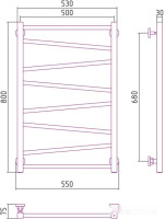 Полотенцесушитель Сунержа Сирокко 800х500 00-0253-8050