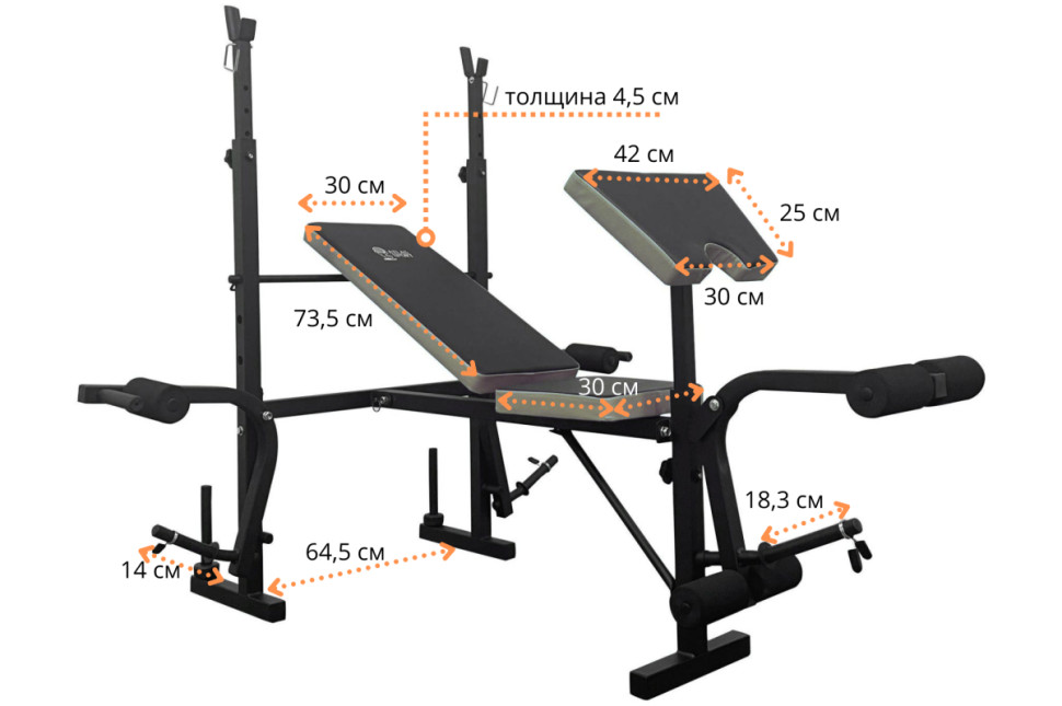 Силовая скамья Atlas Sport AS-1070 Grey Силовая скамья Atlas Sport AS-1070 Grey