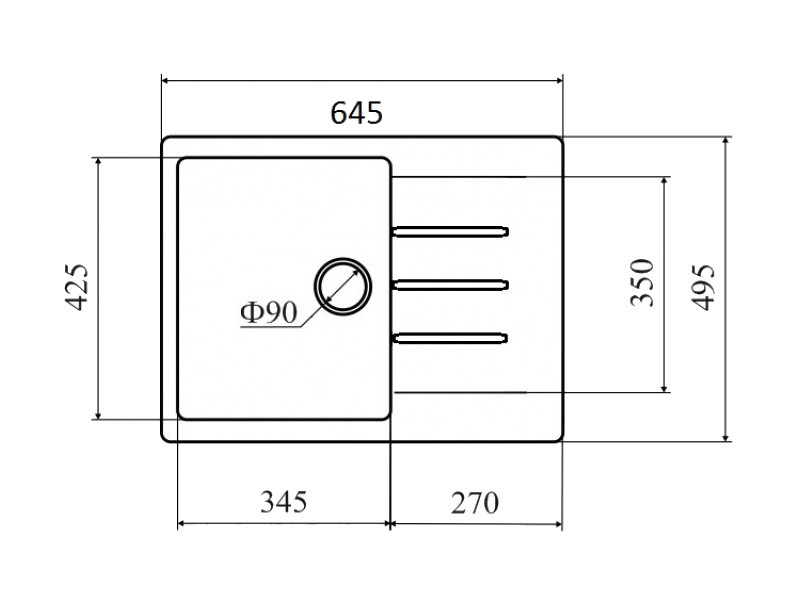 Кухонная мойка Zigmund & Shtain RECHTECK 645 (Темная скала) Кухонная мойка Zigmund & Shtain RECHTECK 645 (Темная скала)