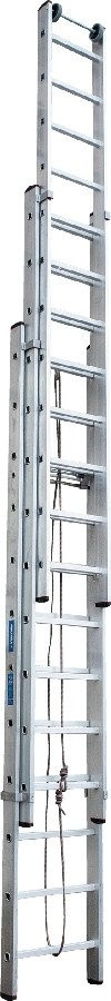 Лестница Новая Высота NV 525 трёхсекционная с тросовой тягой 3x12 ступеней