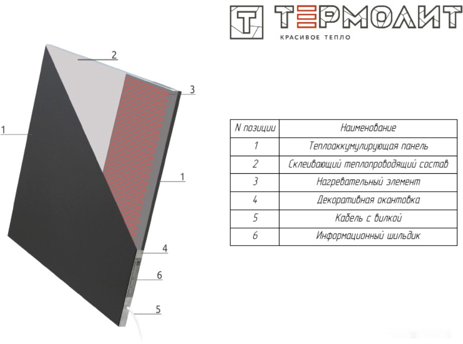 Инфракрасно-керамогранитный обогреватель Термолит ЭКО Т-300