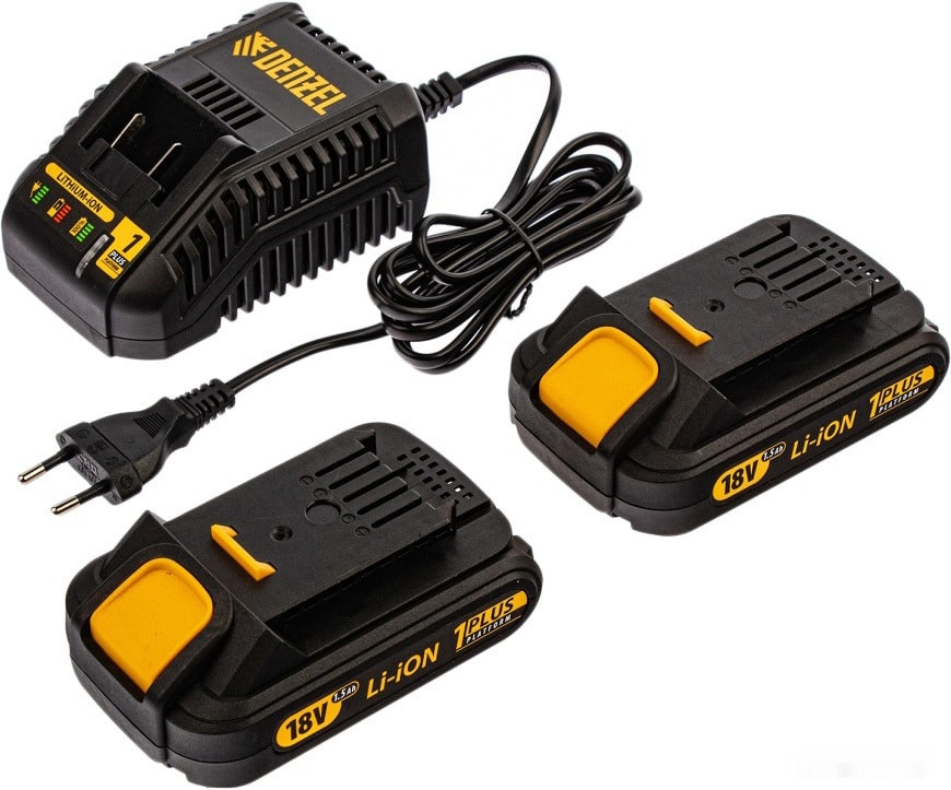 Дрель-шуруповерт Denzel BLDL-IB-IB-18-02 (с 2-мя АКБ, кейс) Дрель-шуруповерт Denzel BLDL-IB-IB-18-02 (с 2-мя АКБ, кейс)