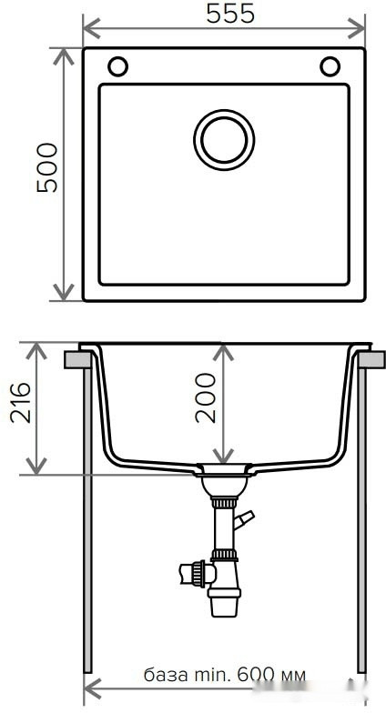 Кухонная мойка Tolero R-111 (серый)