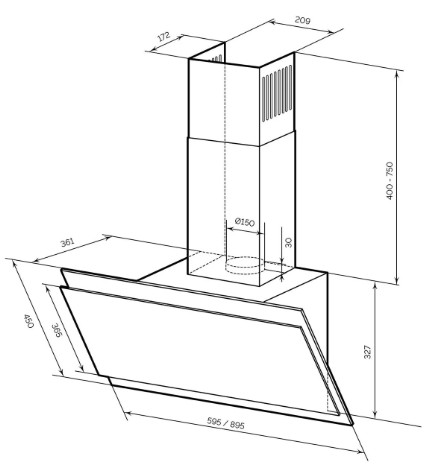 Вытяжка LEX Furia 600 (белый) Вытяжка LEX Furia 600 (белый)