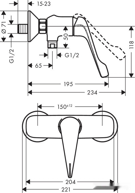Смеситель Hansgrohe Novus 71926000 Смеситель Hansgrohe Novus 71926000