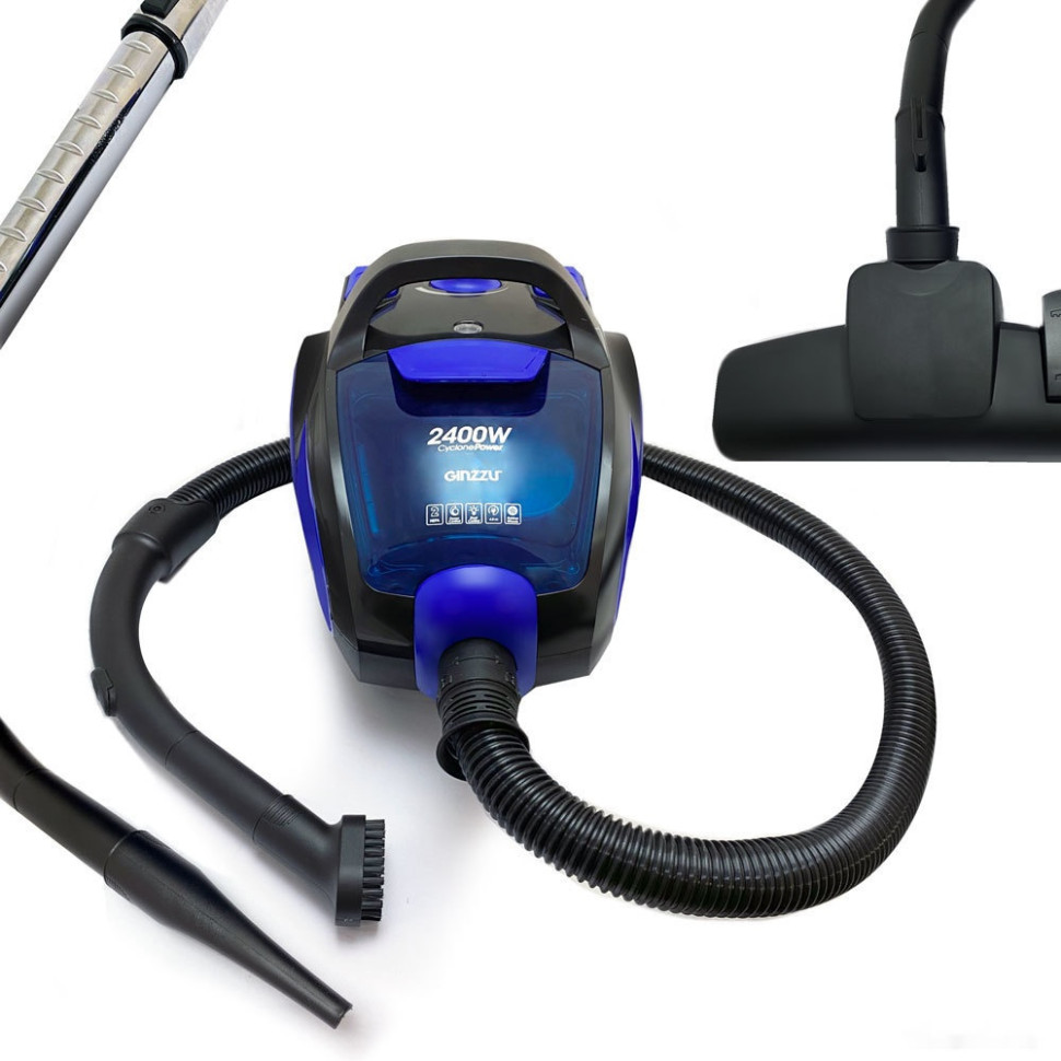 Пылесос Ginzzu VS437 (черный/синий) Пылесос Ginzzu VS437 (черный/синий)